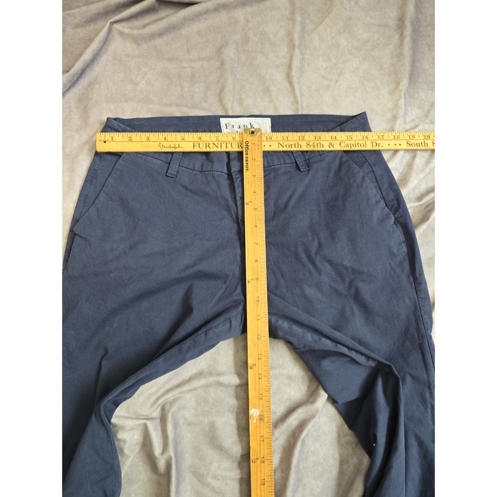 Frank & Eileen Women's Size 10 Blue Cotton Raw Hem Cropped Wicklow Chino Pants - Picture 6 of 9